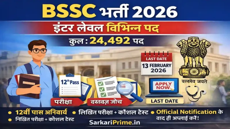 Bihar BSSC Inter Level Recruitment 2026