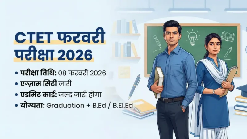 CTET February Exam City Details 2026