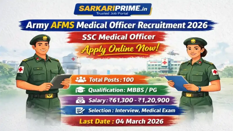 Army AFMS Medical Officer Recruitment 2026