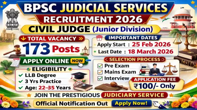 BPSC Judicial Services Recruitment 2026