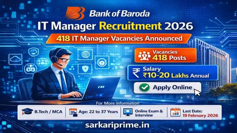 Bank of Baroda IT Manager Recruitment 2026
