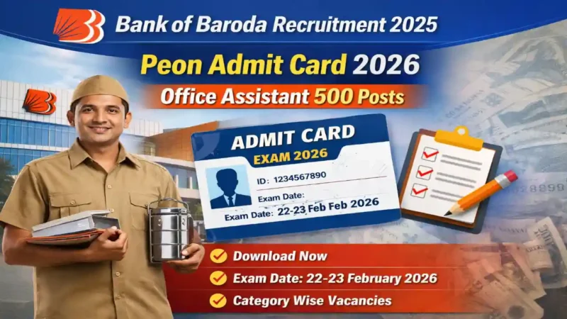 Bank of Baroda Peon Recruitment Admit Card 2026