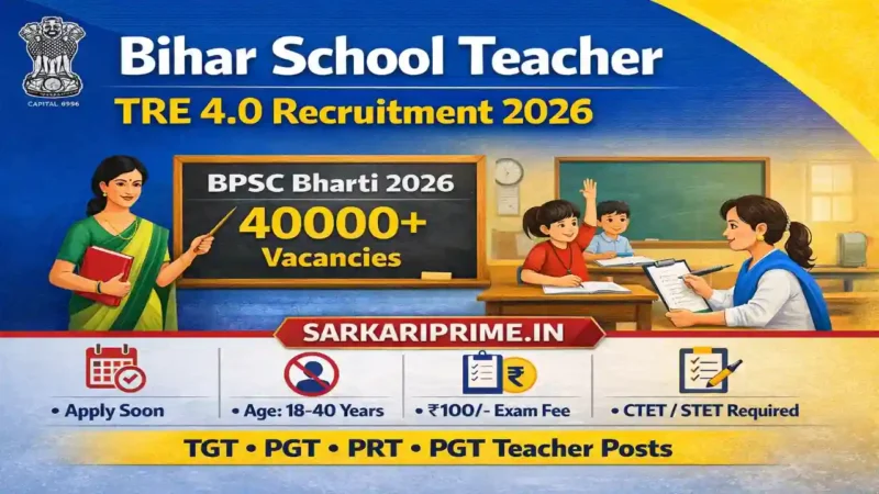 Bihar School Teacher TRE 4.0 Recruitment 2026
