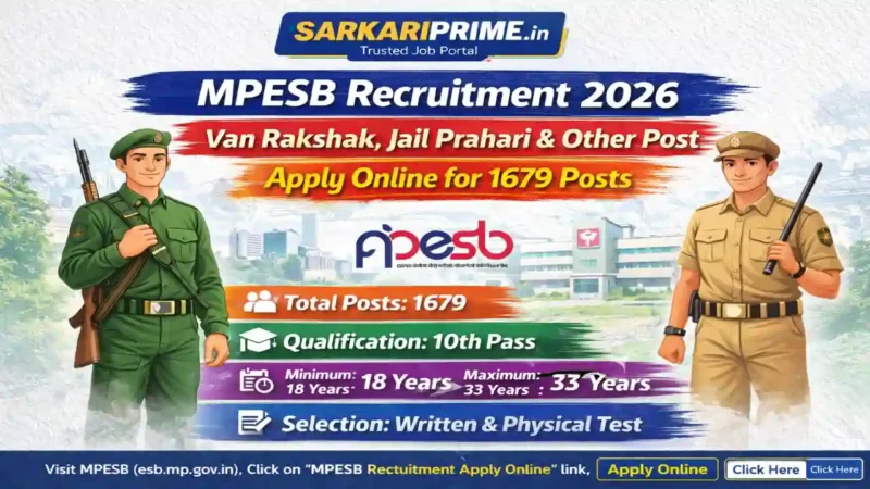 MPESB Van Rakshak, Jail Prahari Other Post Recruitment 2026