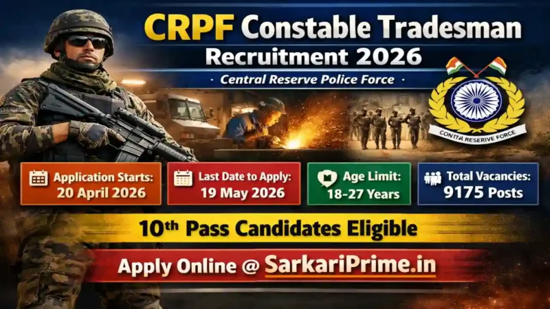 CRPF Constable Tradesman Recruitment 2026