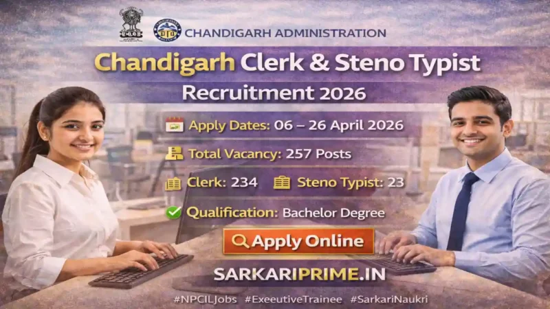 Chandigarh Clerk & Steno Typist Recruitment 2026