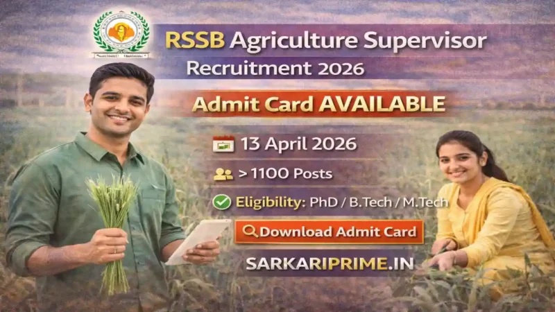 RSSB Agriculture Supervisor Recruitment 2026