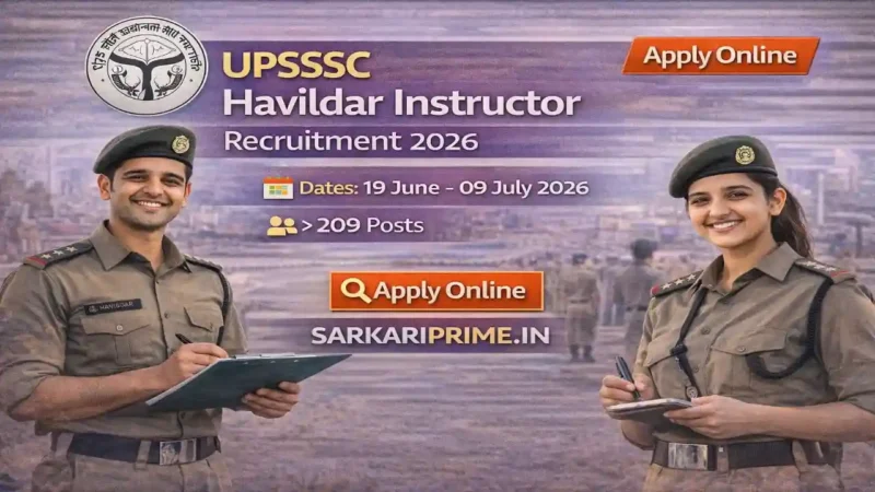 UPSSSC Havildar Instructor Recruitment 2026